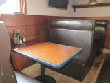 leather dinning booths and tables
