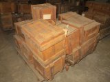 crates of steel and copper coated chain